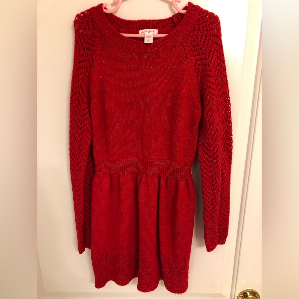 Girls knitted red dress